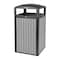 Alpine Industries 40 gal Rectangular Outdoor Can, Grey, Steel + Plastic wood, 21.26 in ALP471-40-WD-GRY - alternate 5